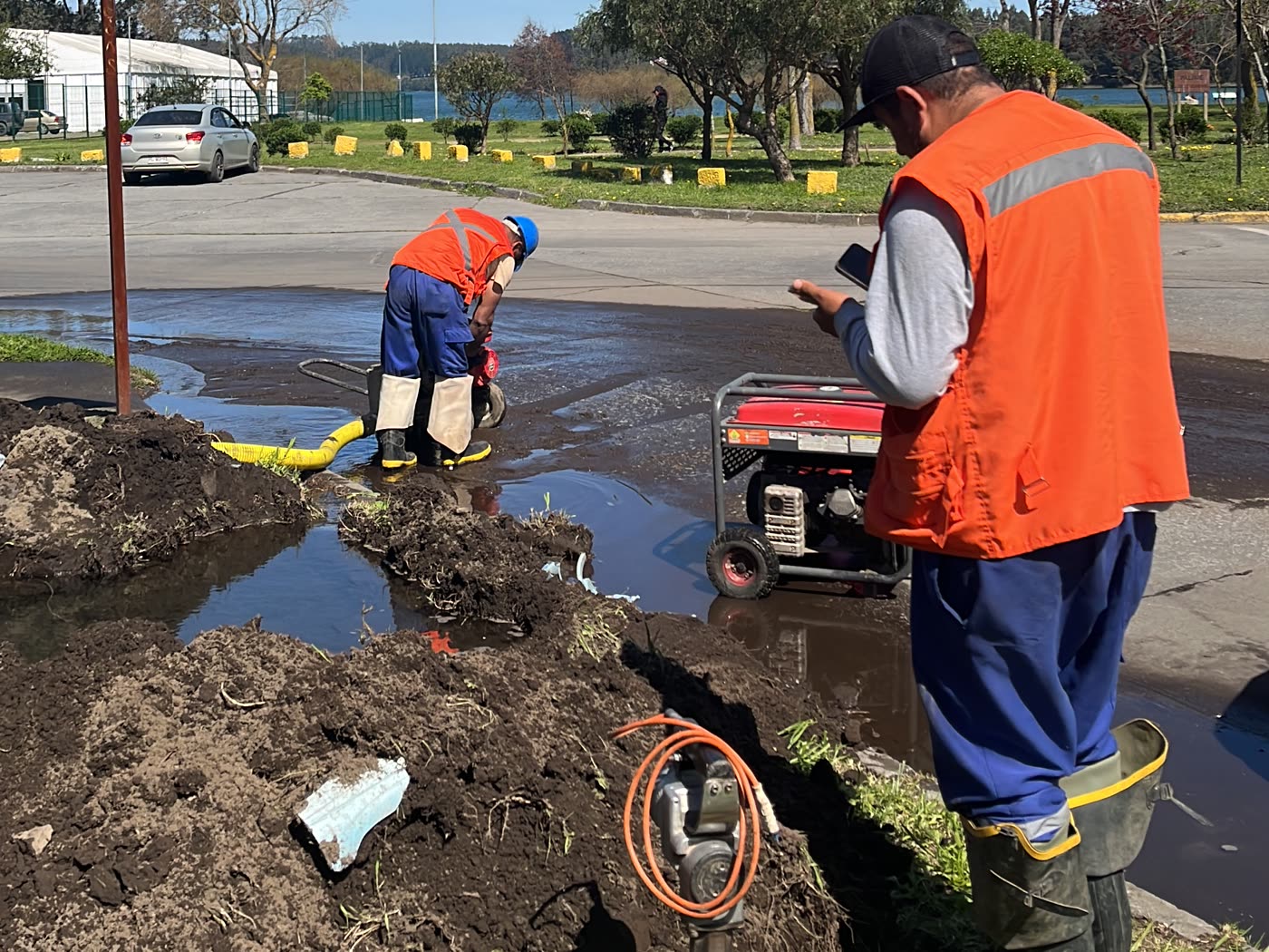 Reparación de una matriz de agua potable